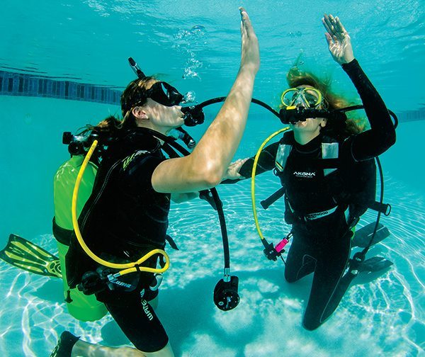 [FIVE] Positive physical contact is important to prevent divers from becoming separated while ascending.