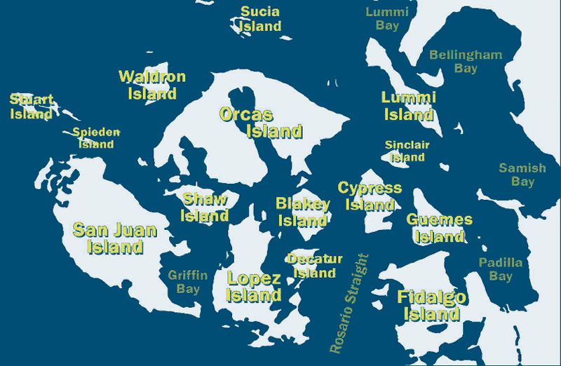 Map of San Juan Islands