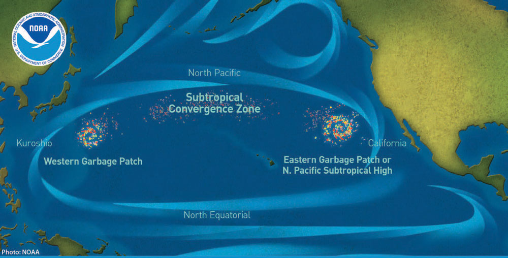 Map of Great Pacific Garbage Patch